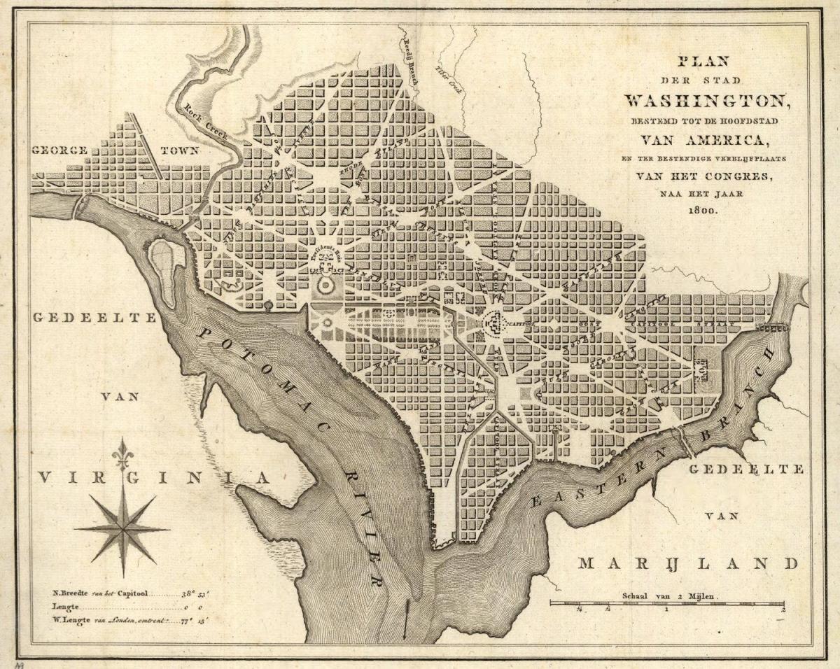 karta över historisk karta över washington dc
