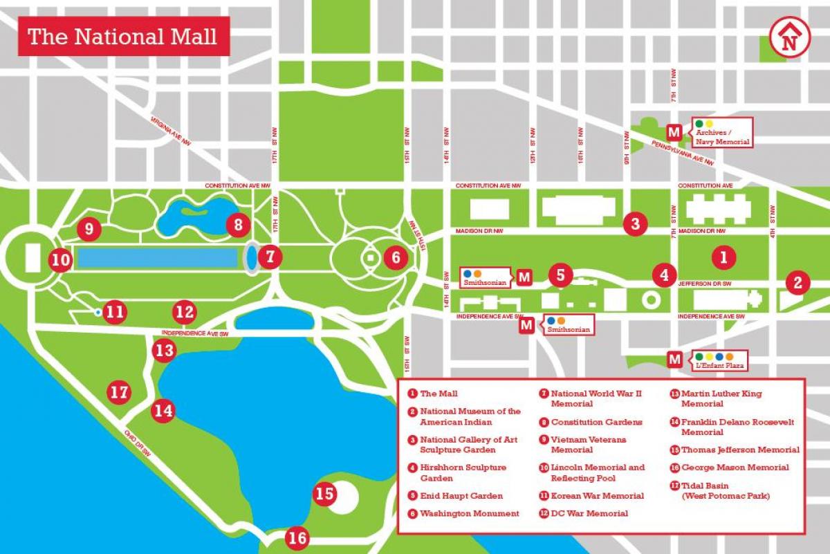 karta över national mall parkering