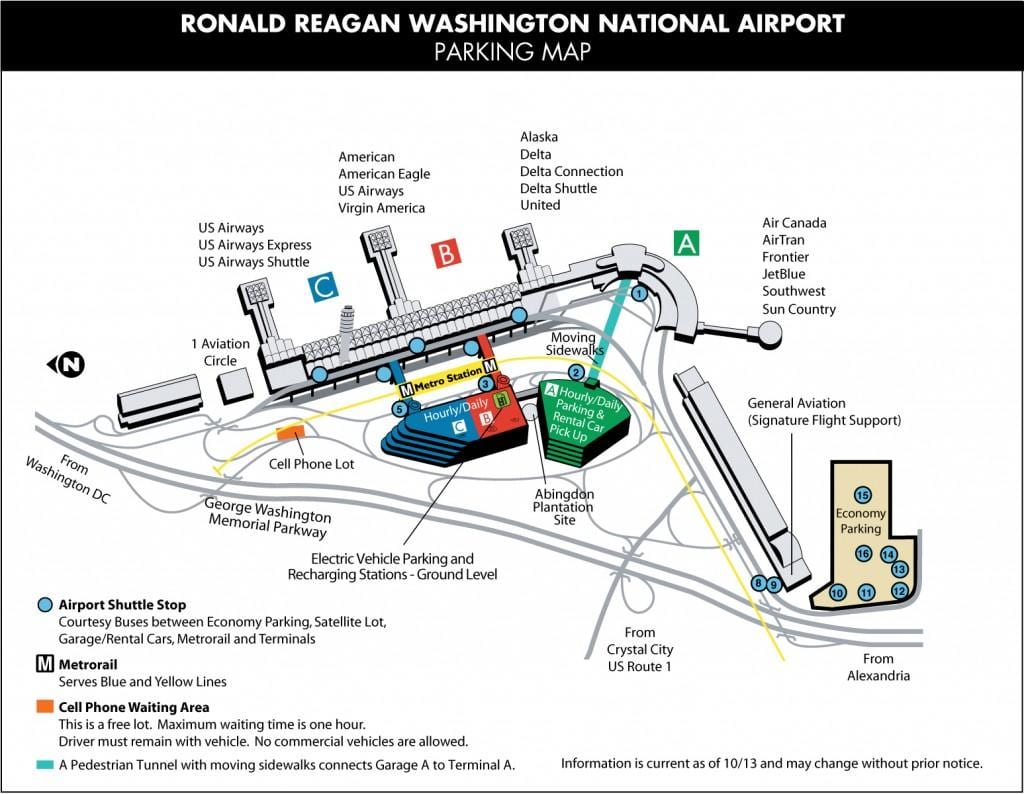 washington (dca) airport karta