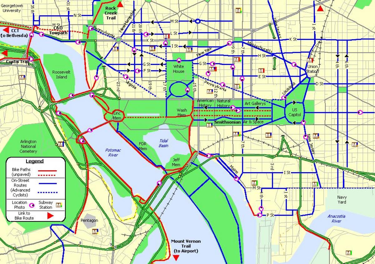 karta över dc bike lane