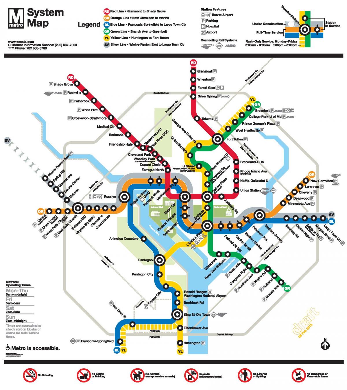 washington dc metro linje karta