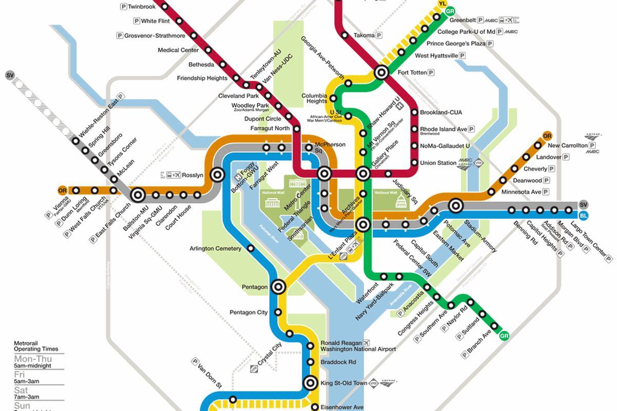 washington dc metro system karta