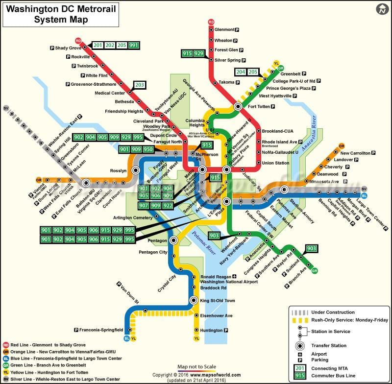 washington dc spårvagn karta