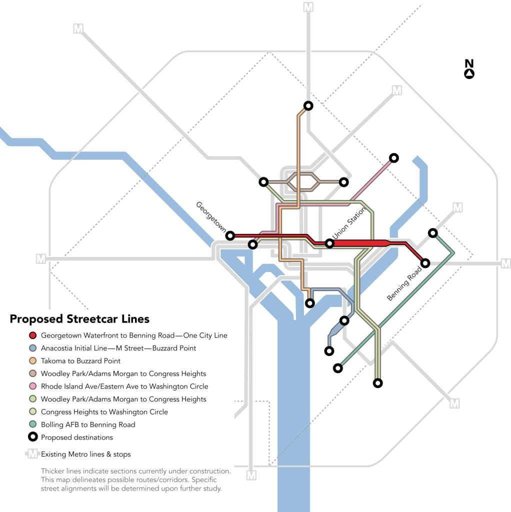 washington dc spårvagn karta
