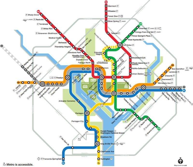 washington dc tåg karta