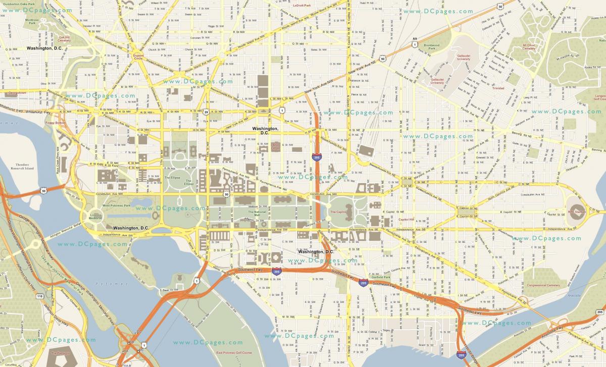 detaljerad karta över washington