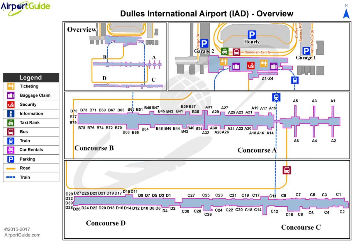 dulles airport terminal karta