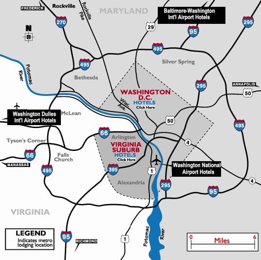 washington dc-området flygplatser karta