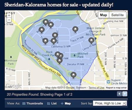 karta över kalorama stadsdel
