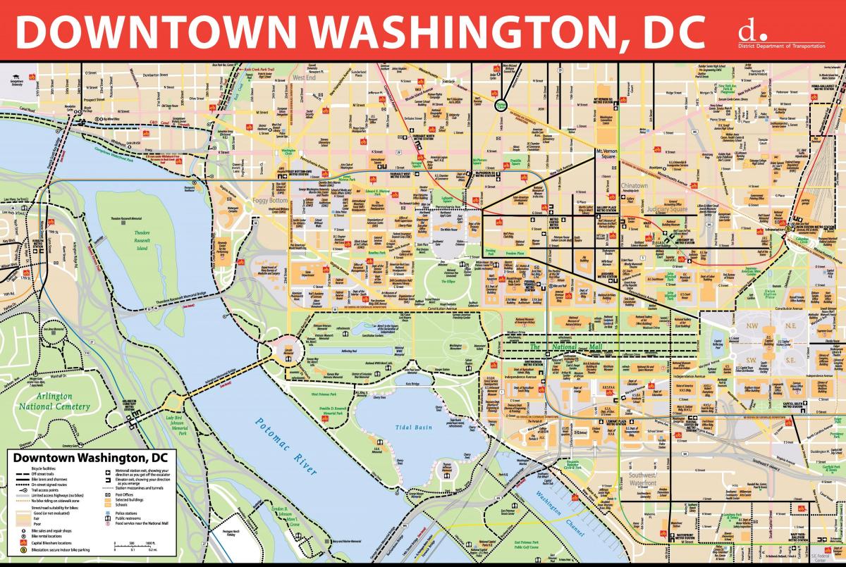 karta över downtown dc