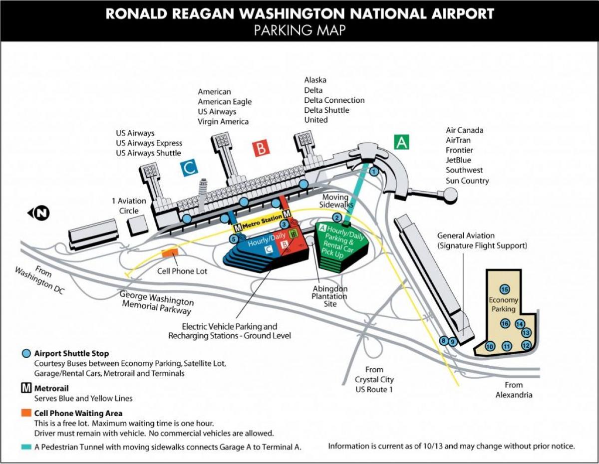 reagan flygplatsen gate karta