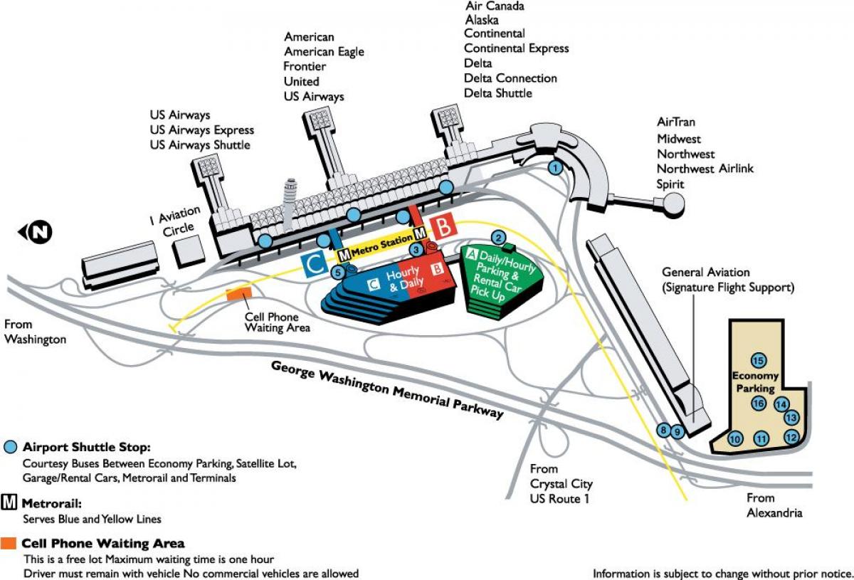 ronald reagan washington national airport karta