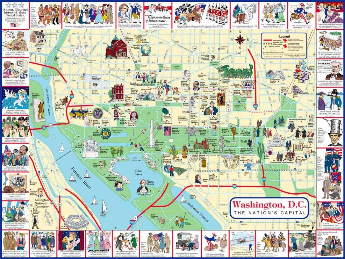 karta över walking karta över washington dc sevärdheter