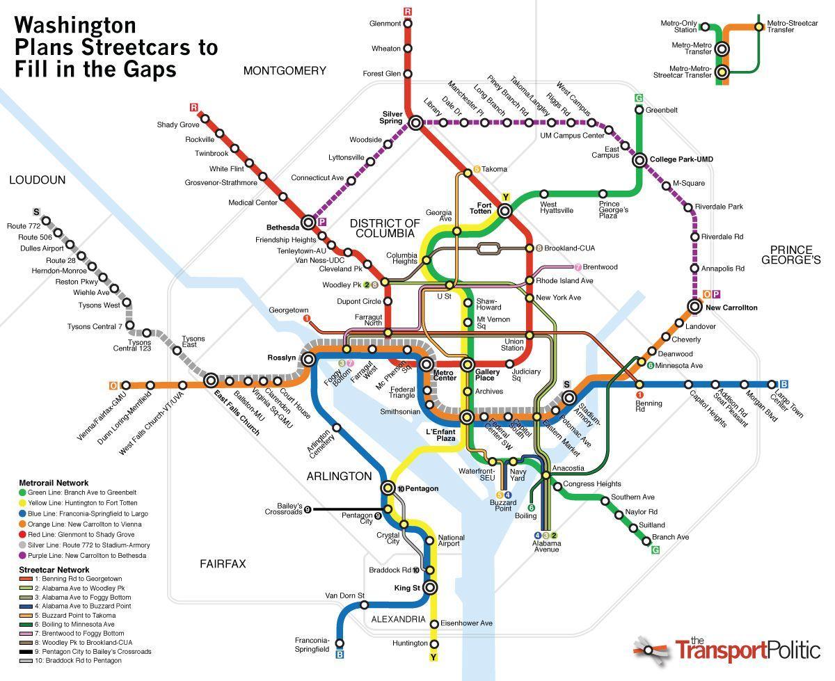 washington kollektivtrafik karta
