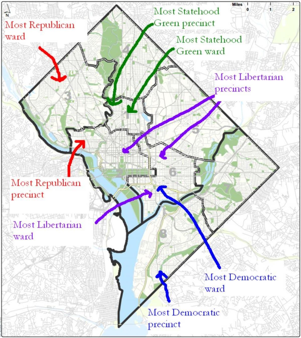 karta över washington dc politiska