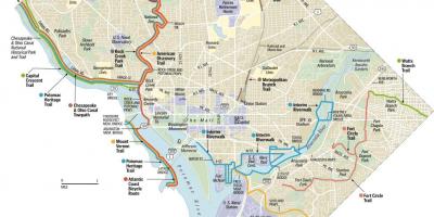 Washington dc cykelvägar karta