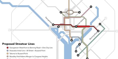 Washington dc spårvagn karta