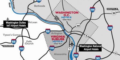 Washington dc-området flygplatser karta