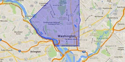 Nordvästra washington dc karta