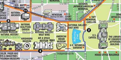 Karta över washington dc museer och monument