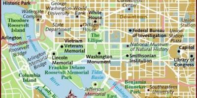 Washington karta över området