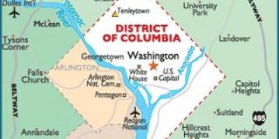 Washington dc och washington state karta