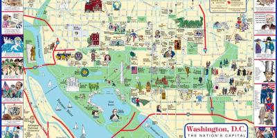 Washington dc karta punkter av intresse
